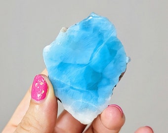 84g AAA Super Blue Larimar Rough Gemstone Sent Direct From Mine, Semi Polished Specimen, Deep Blue Larimar, Genuine High Quality Larimar