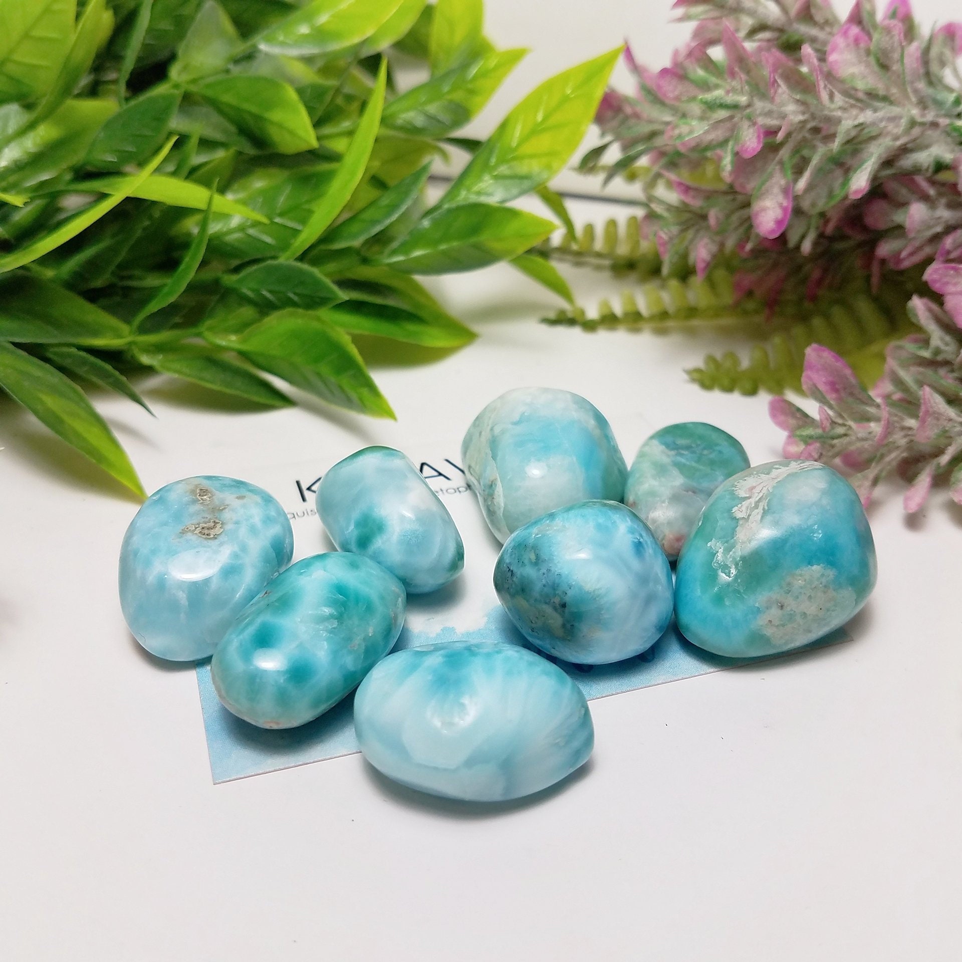 1/4 LB A TUMBLED LARIMAR Crystals Bulk Crystals Larimar Etsy