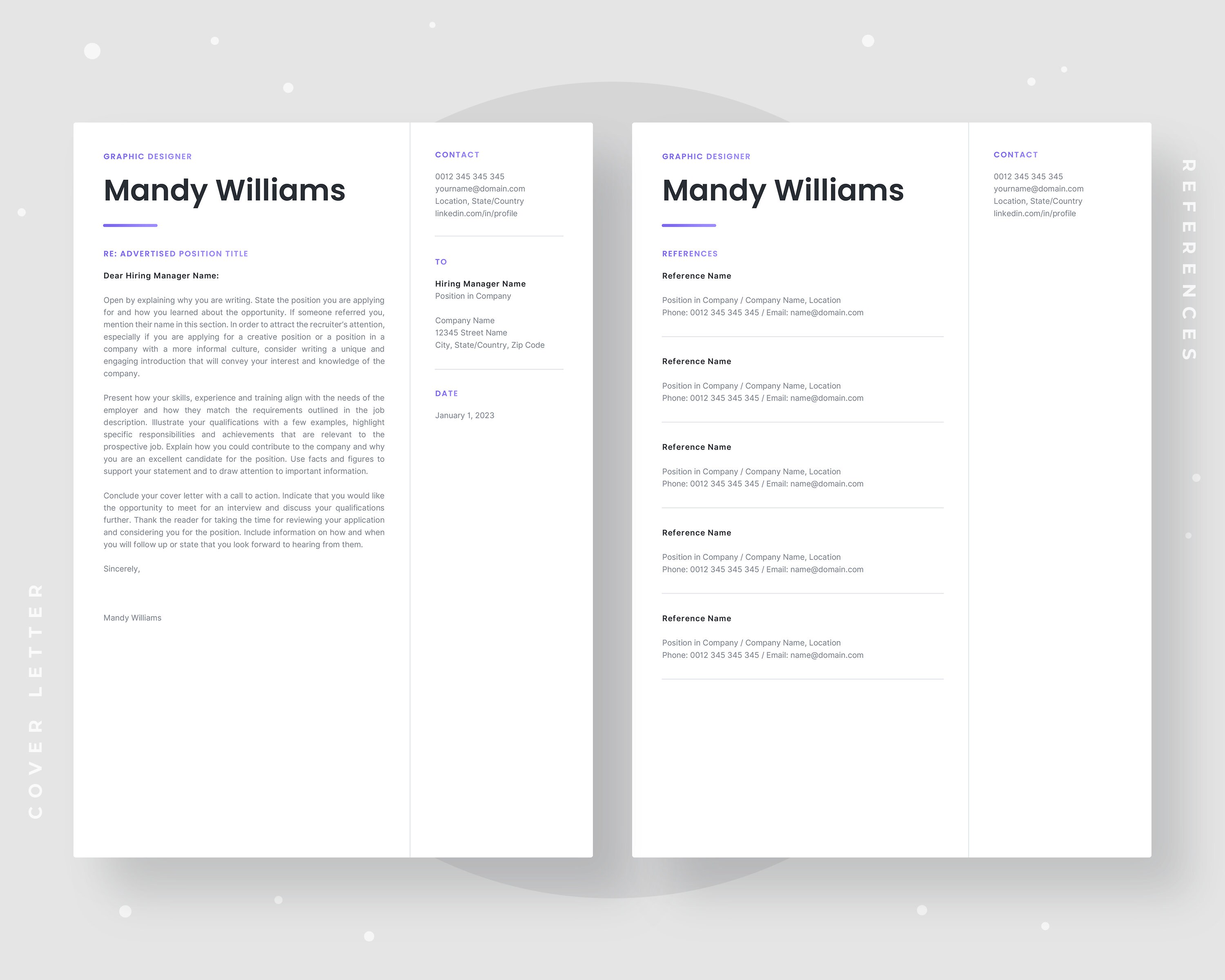 Modern Resume Template for Word. Minimalist CV Design. 1 & 2 Page ...
