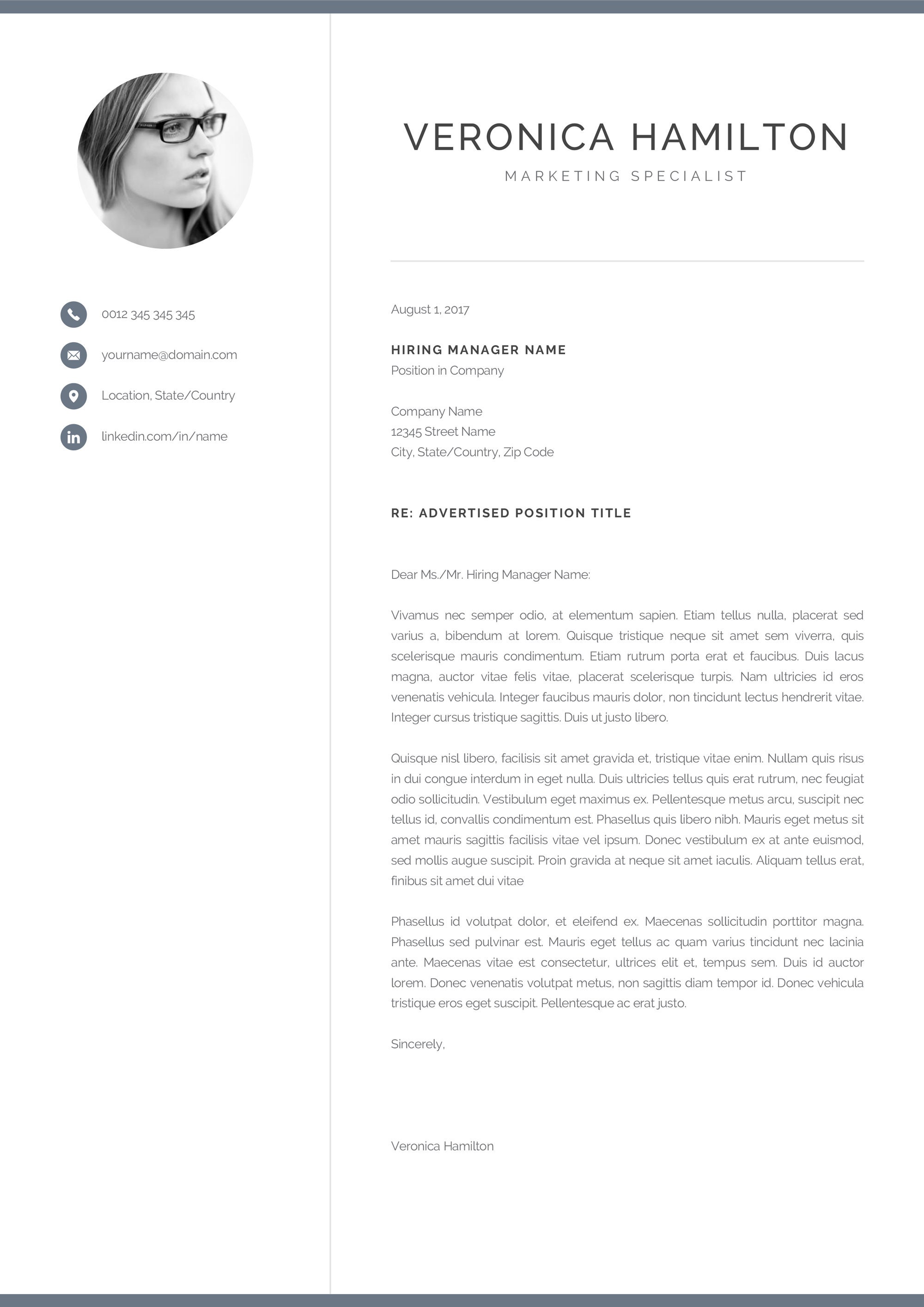 Professional CV Template With Photo | Modern Photo Resume Design for