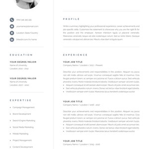 Professional CV Template With Photo Modern Photo Resume Design for Word ...