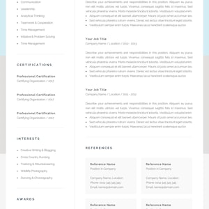 Modern Resume Template, Creative CV with Photo, 1 & 2 Page Marketing CV, Photo Resume for Word, Mac or PC, Instant Download, Dominica