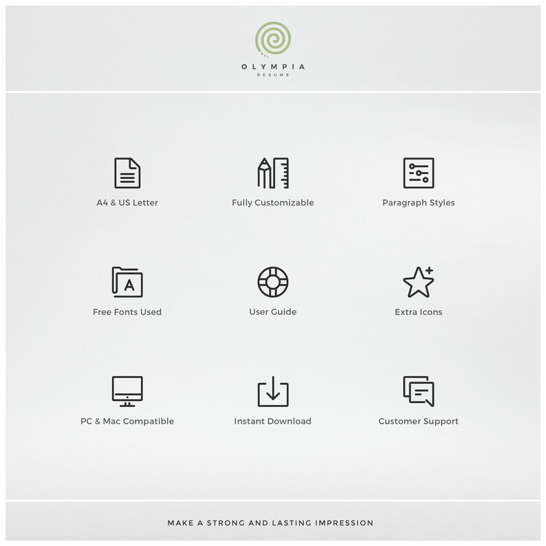 Professional Resume Template, Compact 1 Page Resume Template, Modern One Page CV for Word & Mac Pages, Instant Download, Veronica