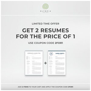 Professional Resume Template, Compact 1 Page Resume Template, Modern One Page CV for Word & Mac Pages, Instant Download, Veronica