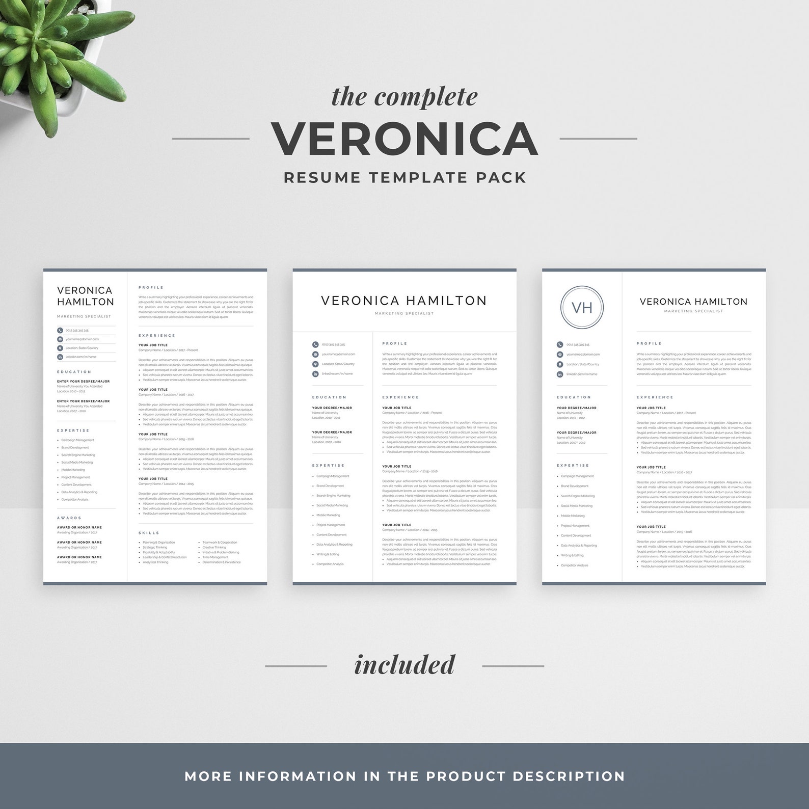 Professional CV Template With Photo | Modern Photo Resume Design for