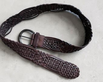 Banana Republic Brown Braided Boho Leather Belt Size M