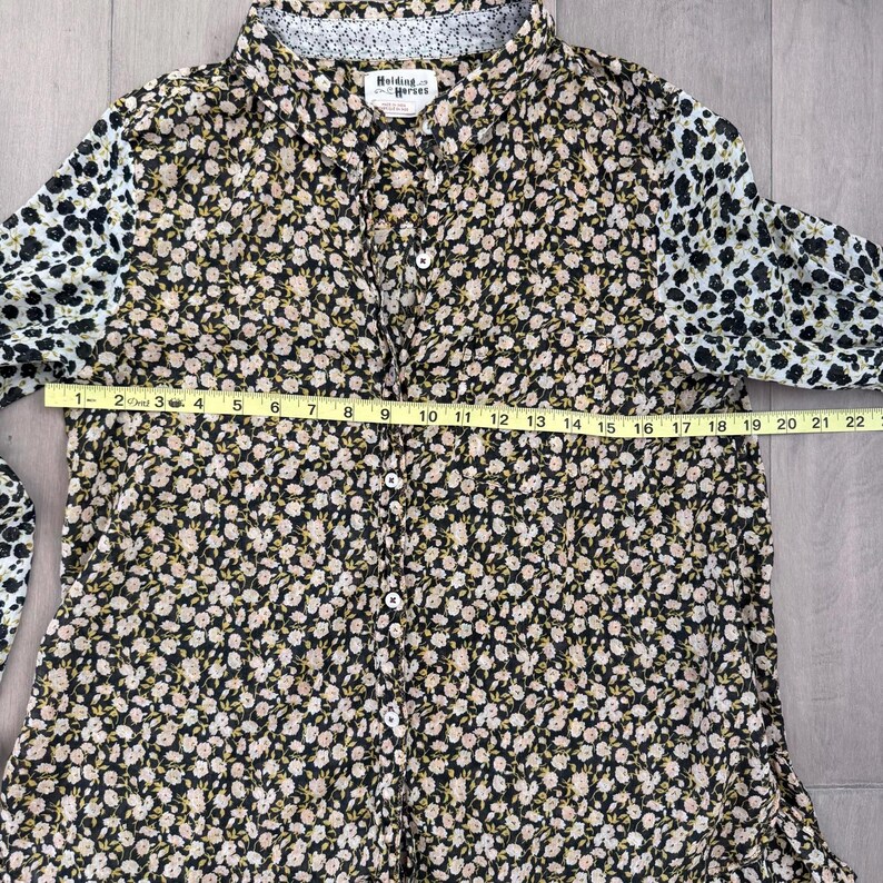 Anthropologie Holding Horses overhemd met bloemenprint en knoopsluiting Maat S afbeelding 7