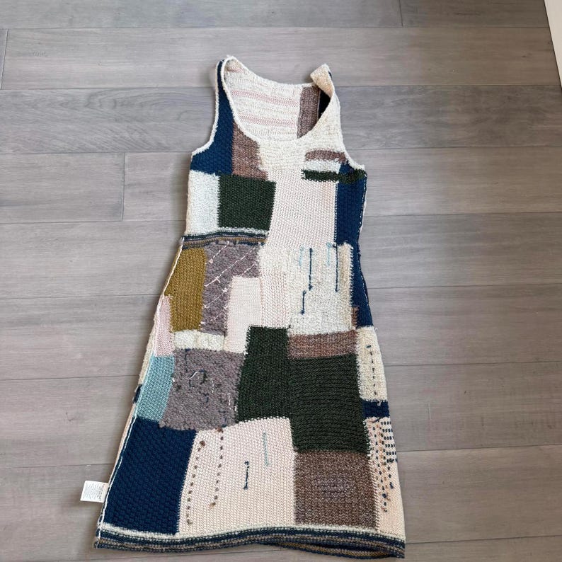 Anthropologie Sleeping on Snow Patchwork Knit Sleeveless Dress Size S Bild 4
