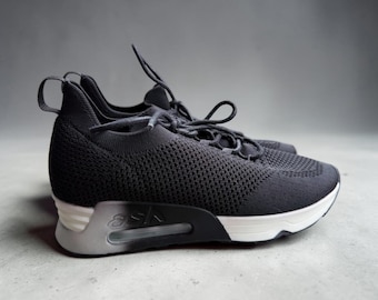 ASH Black Low Top Knit Sneakers | Lifting Design Size 40