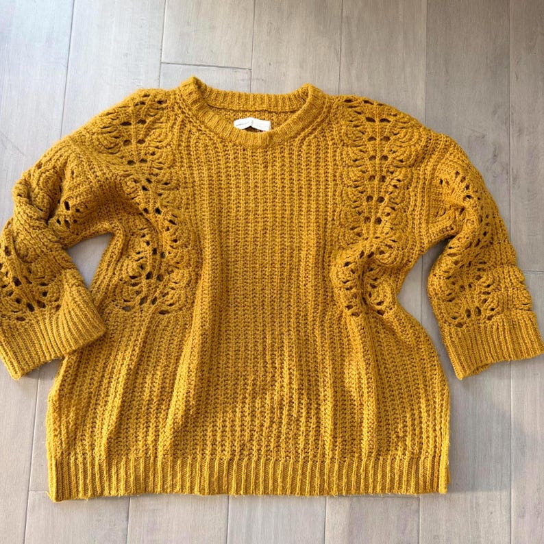 Anthropologie | Pilcro Oversized Knit Sweater | Lace Detail image 3