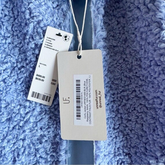 Unreal Fur Corfu Lilac Faux Fur Leather Zip-Up Ja… - image 7