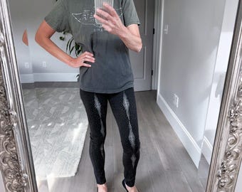 Kelly Wearstler Black Patterned Slim Jeans Size S