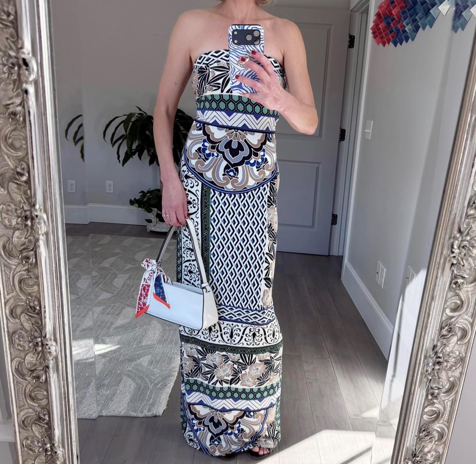 hale bob strapless maxi dress Hale bob strapless maxi