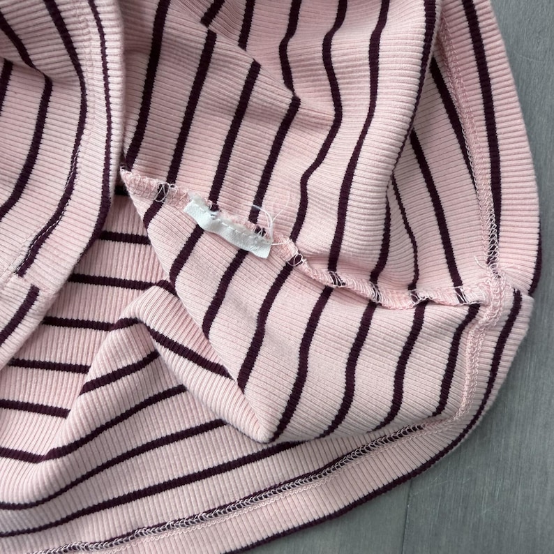 Maeve Pink | Black Striped Puff Sleeve Long Sleeve Top Size S image 5
