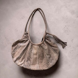 Sissirossi XL Python Print Leather Shoulder Bag | Tassel