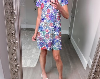 Jude Connally Floral Print Short Sleeve Dress Size S