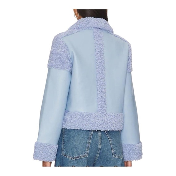 Unreal Fur Corfu Lilac Faux Fur Leather Zip-Up Ja… - image 3