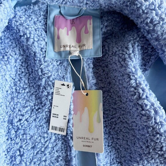 Unreal Fur Corfu Lilac Faux Fur Leather Zip-Up Ja… - image 6