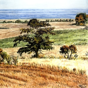 Cley Hangs - Norfolk - Impressions Giclée de qualité et cartes personnalisées d’aquarelle originale par Karin Hocher