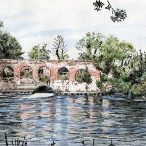 Horstead Mill at Coltishall - Norfolk - Impressions Giclée de qualité et cartes personnalisées d’une aquarelle originale de Karin Hocher