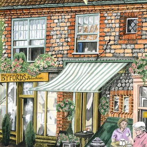 Byford's Café and Posh B&B - Holt, Norfolk - Quality Giclée Prints and Personalised Cards by Karin Hocher