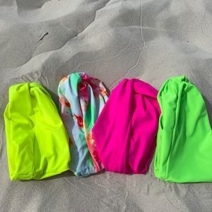 Neon swim turban cap
