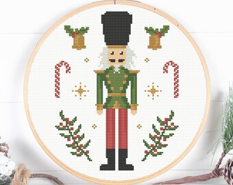 Nutcracker Cross Stitch Pattern: Christmas Holiday Design (PDF Digital Pattern)