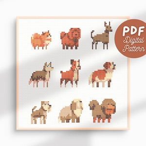 Dog Cross Stitch Pattern | Modern Cross Stitch | Pet Cross Stitch | Cross Stitch Sampler | Digital Download PDF