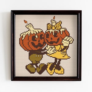 Gothic Cross Stitch Pattern, Retro Halloween Easy Cross Stitch, Vintage Cross Stitch Pattern, Digital Download PDF