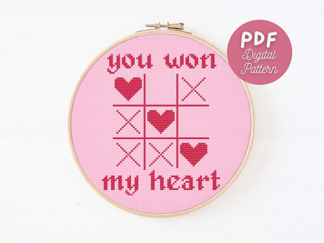 Heart Cross Stitch Pattern Modern Cross Stitch Easy Cross Etsy