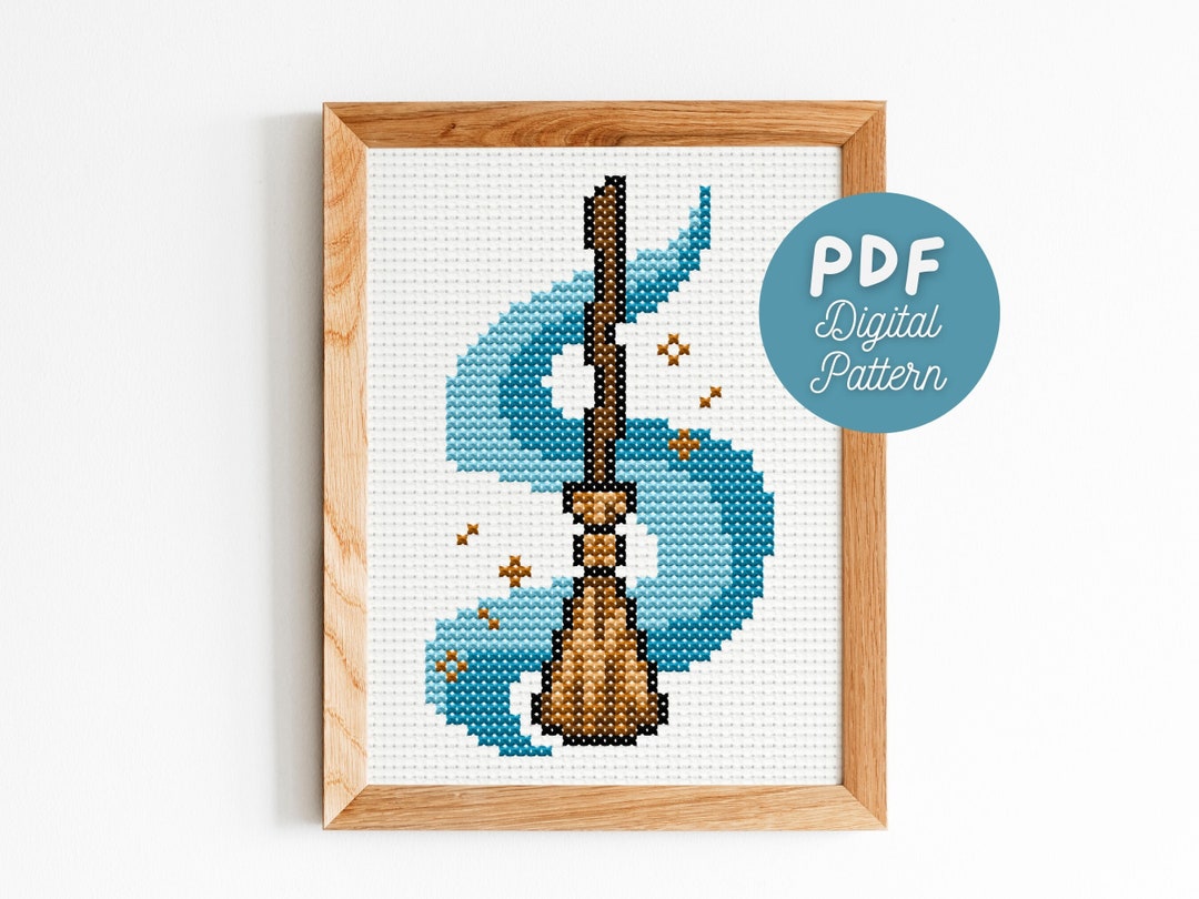 Witch Cross Stitch Pattern Modern Cross Stitch Magical Cross Stitch