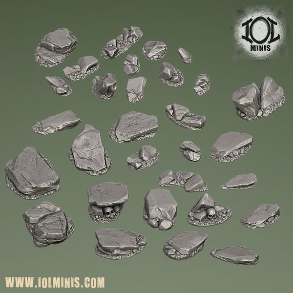 Tactical rock base toppers - base detailing kit.