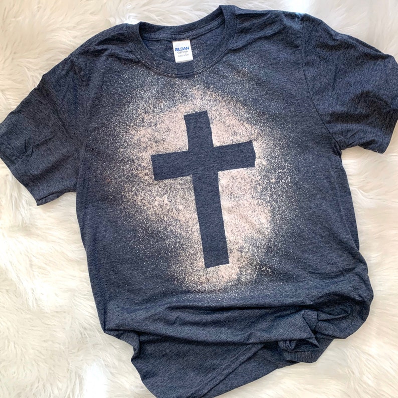 Bleached Cross T-shirt Easter Shirt Bleached Easter Tee | Etsy
