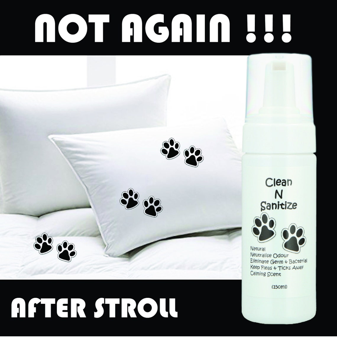 Paws Cleaner Cleanse Sanitize & Deodorizer Keep Fleas And Etsy