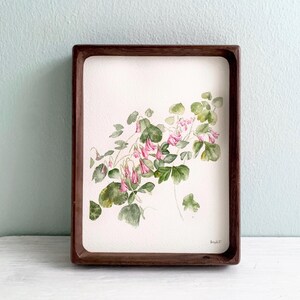 Wildflower Watercolor Painting, Violet Wood Sorrel - Original Watercolor Painting