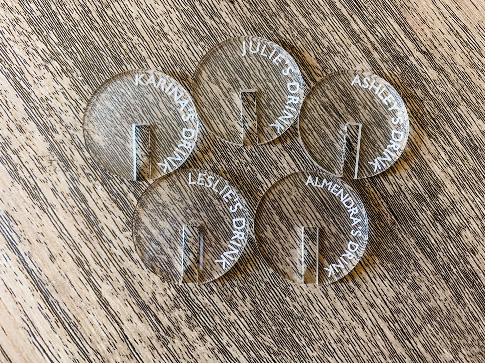 Personalized Beverage Markers Set of 6 Custom Drink Label Etsy