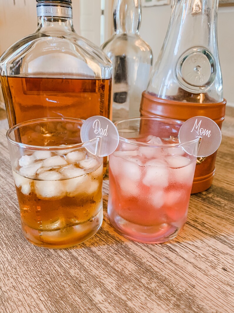 Personalized Beverage Markers Set of 6 Custom Drink Label Etsy