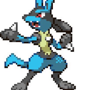 Lucario inspired Cross stitch pattern