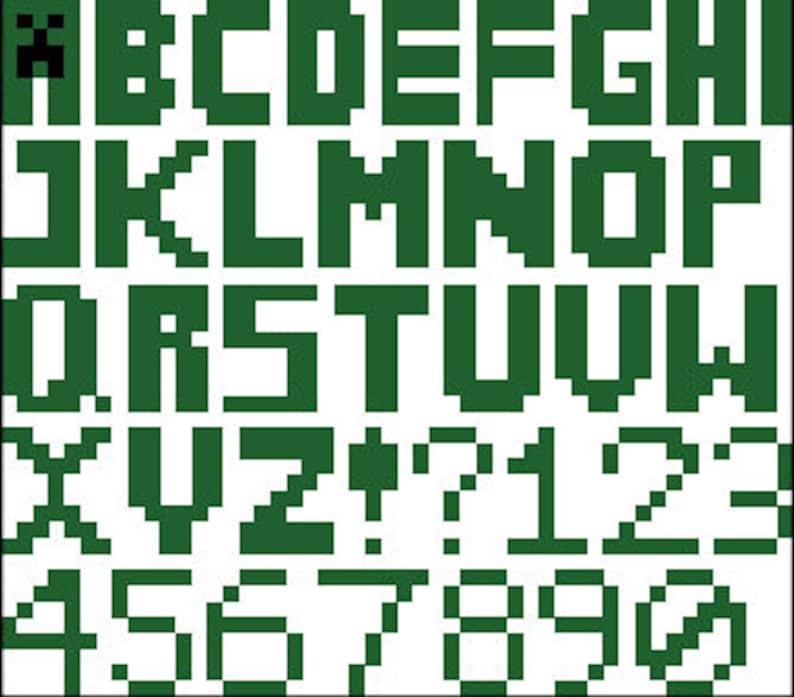 Minecraft Letter Inspired Cross Stitch Pattern Kits How To Craft Supplies Tools Dekorasyonu Net