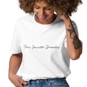 Veni Sancte Spiritus, camiseta católica simples, algodão orgânico