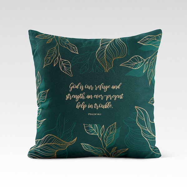 Psalm 46:1, Christian Pillow, Scripture, Christian, Catholic, Pillow, Bible Verse Pillow, Bible Quote Pillow, Scripture Pillow