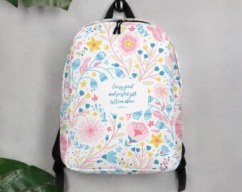 Every Good and Perfect Gift, Christian Backpack, Free Shipping