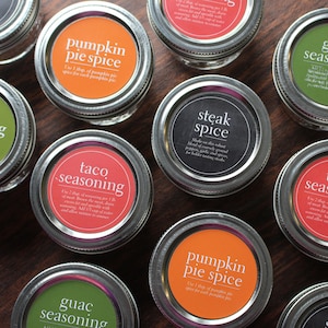 2&quot; ronde afdrukbare kruidenlabels voor Mason Jars - 6 ontwerpen totaal!