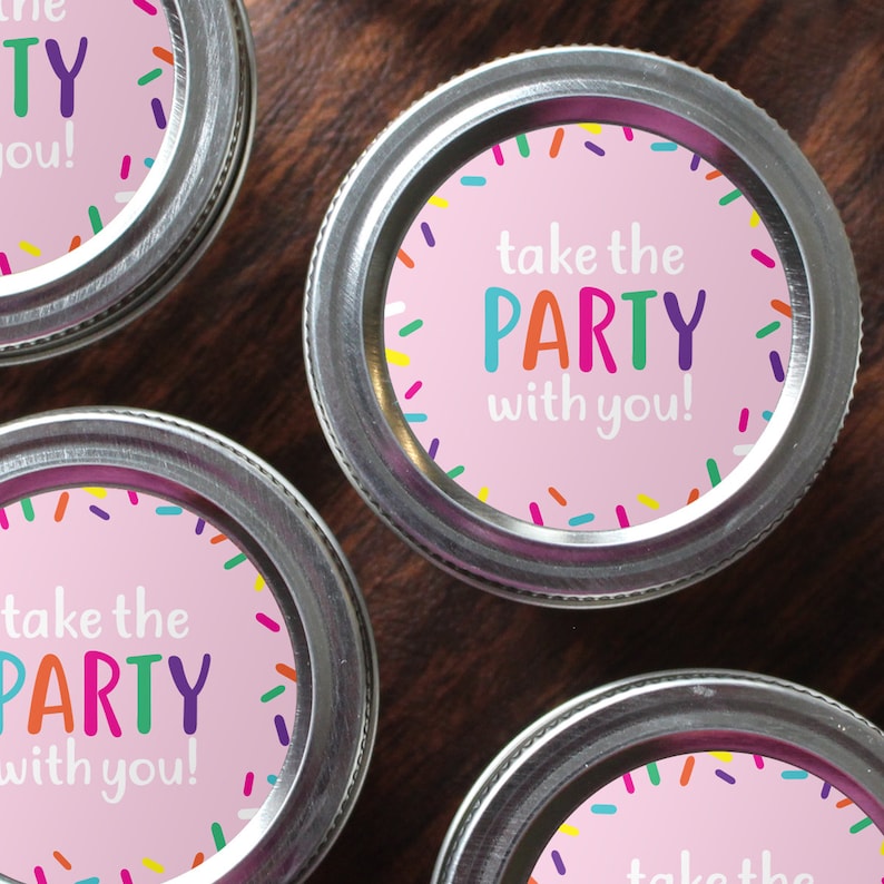 2 Round Printable Sprinkle/confetti Favor Labels for Etsy