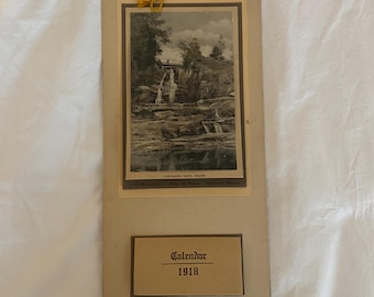 1918 Vintage calendar. Saco, Maine - Cascades