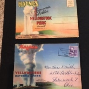 Deux carnets de cartes postales Haynes Yellowstone Park vintage