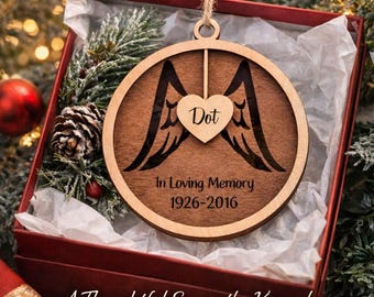 Personalized Angel Memorial Ornament, In Loving Memory Keepsake, Sympathy Gift
