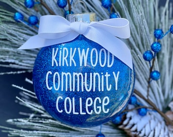 College Ornament- ANY COLLEGE! Personalized-Flat Disc Shape-You pick colors!