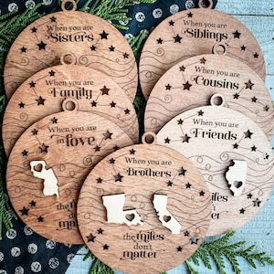 Togetherness|Sign|ornaments| Miles don't matter | Family Magnet or Ornament | Long Distance|