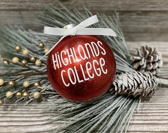 College Ornament-personalized-Round ball shape- You pick colors!